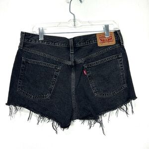 Levi's Black Denim Button Fly Jean Shorts H28